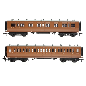 39-871A LNWR 50ft Arc Roof Third Corridor M&GN Brown (image for) 39-871A LNWR 50ft Arc Roof Third Corridor M&GN Brown