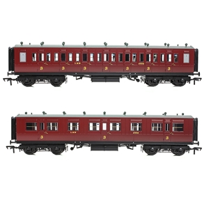(image for) 39-873A LNWR 50ft Arc Roof Third Corridor LMS Crimson Lake