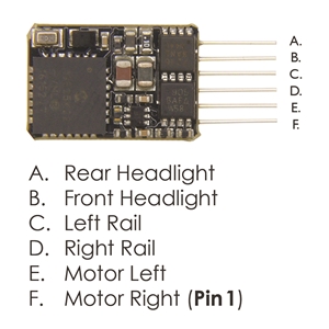 36-568A 6 pin loco decoder with brake button function (image for) 36-568A 6 pin loco decoder with brake button function
