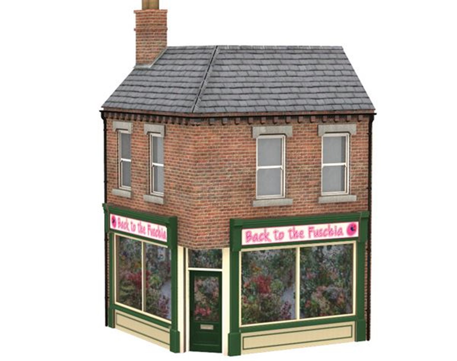 (image for) 44-0047 Brick built corner florist store - "Back to the Fuschia"