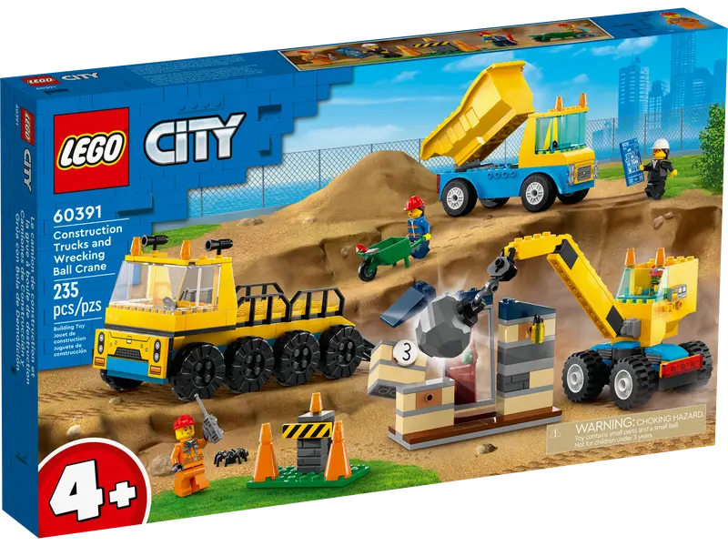 (image for) 60391 Construction Trucks and Wrecking Ball Crane