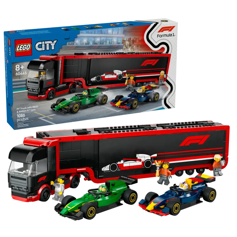 (image for) 60445 F1® Truck with RB20 & AMR24 F1® Cars