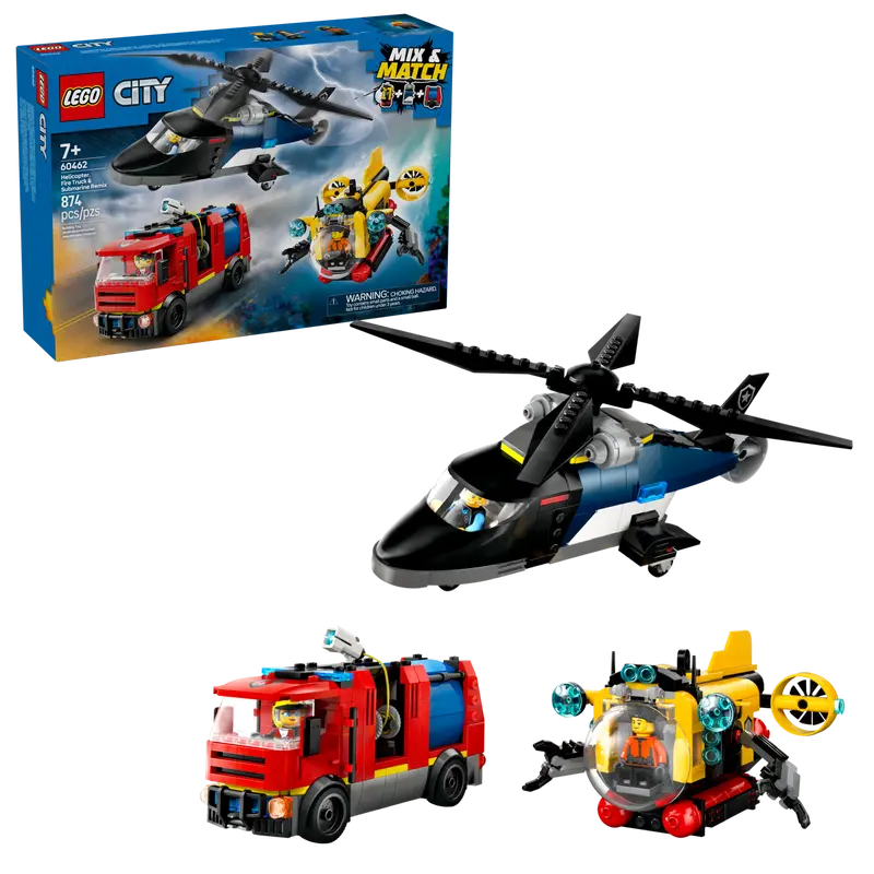60462 Helicopter, Fire Truck & Submarine Remix (image for) 60462 Helicopter, Fire Truck & Submarine Remix