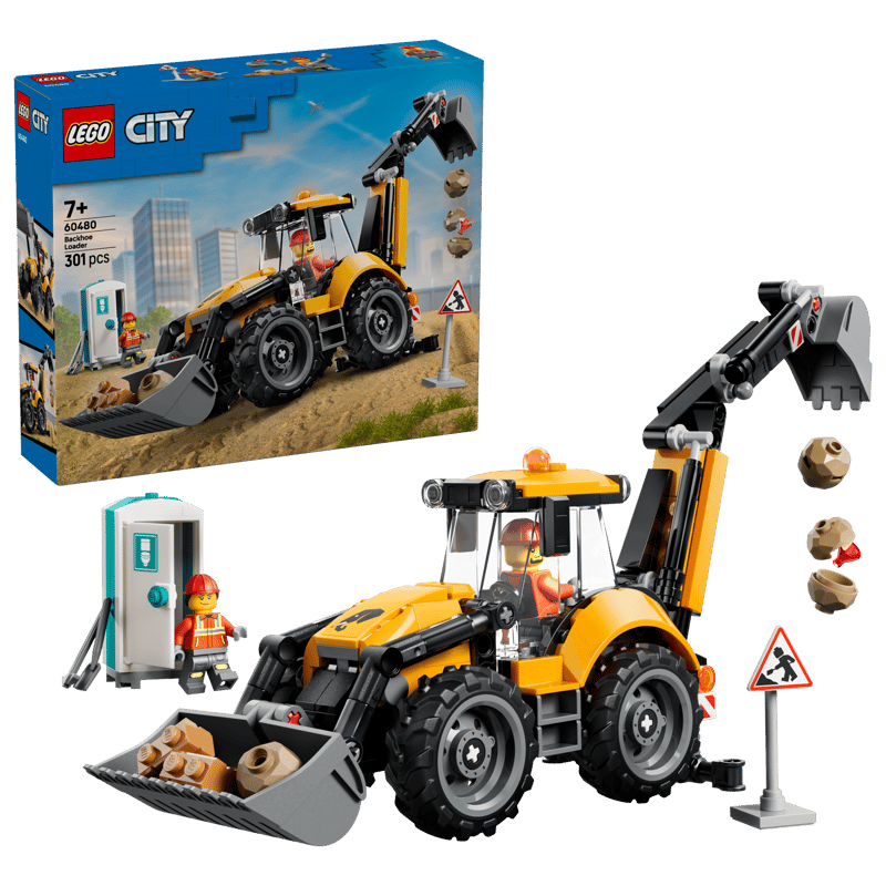 60480 Yellow Backhoe Loader (image for) 60480 Yellow Backhoe Loader