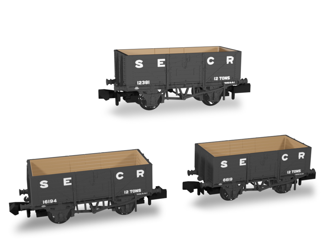 (image for) 942003 SECR Wagons Pack 3 – SECR Livery 7 Planks (Dia.1355)