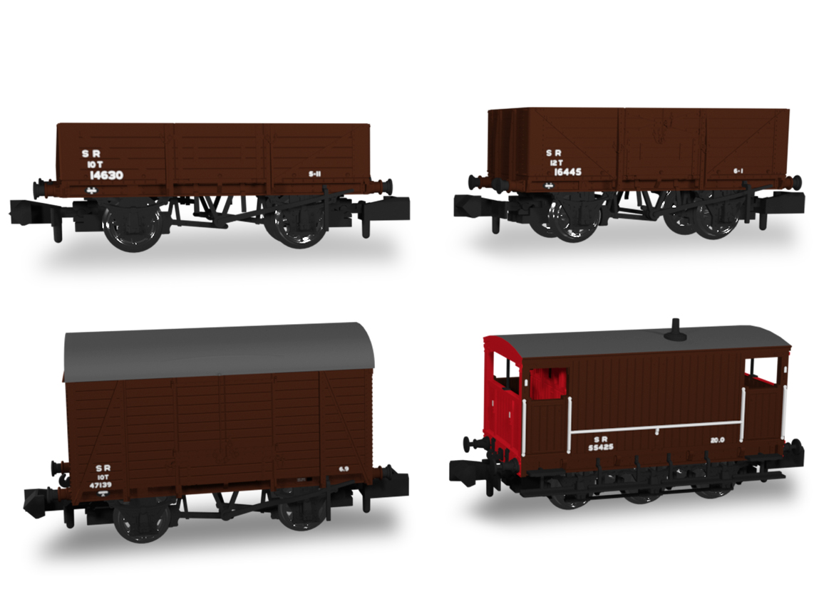 942009 SECR Wagons Pack 1 – SR post-36 Livery Freight Train (image for) 942009 SECR Wagons Pack 1 – SR post-36 Livery Freight Train