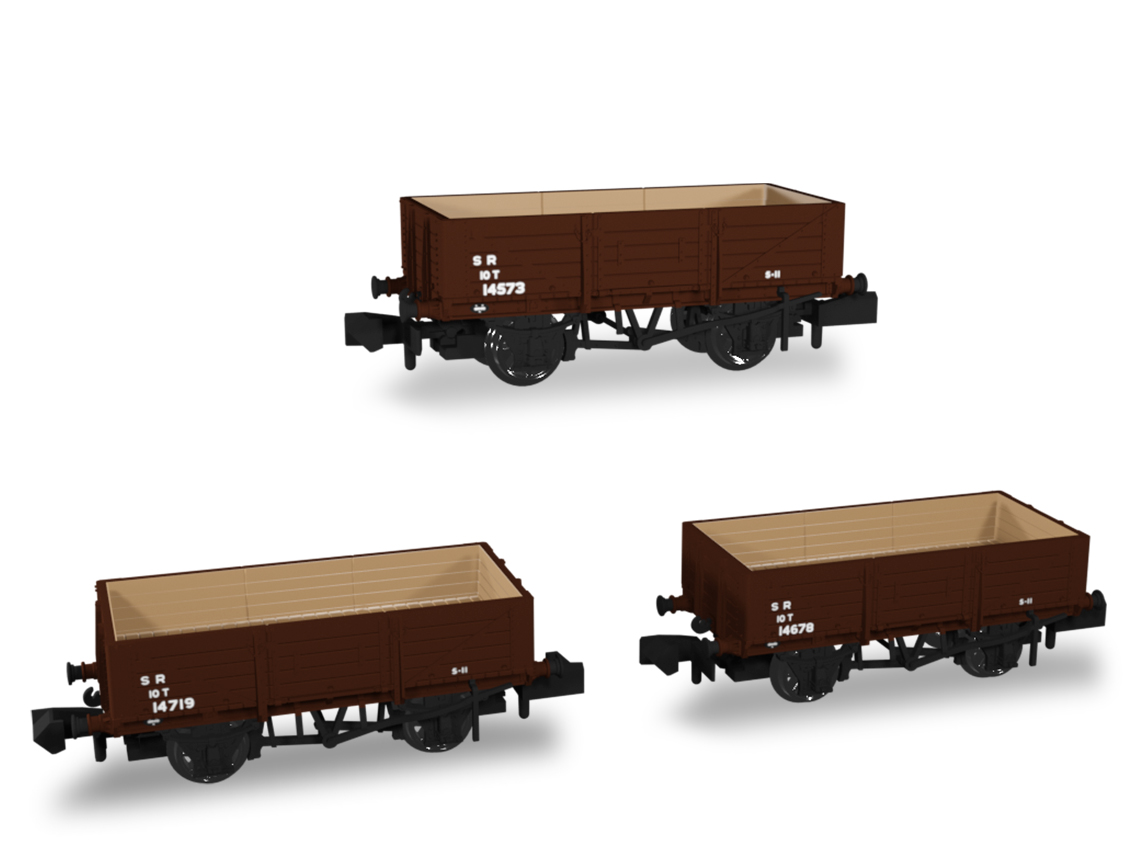 942010 SECR Wagons Pack 2 – SR post-36 Livery 5 Plank (Dia.1349) (image for) 942010 SECR Wagons Pack 2 – SR post-36 Livery 5 Plank (Dia.1349)