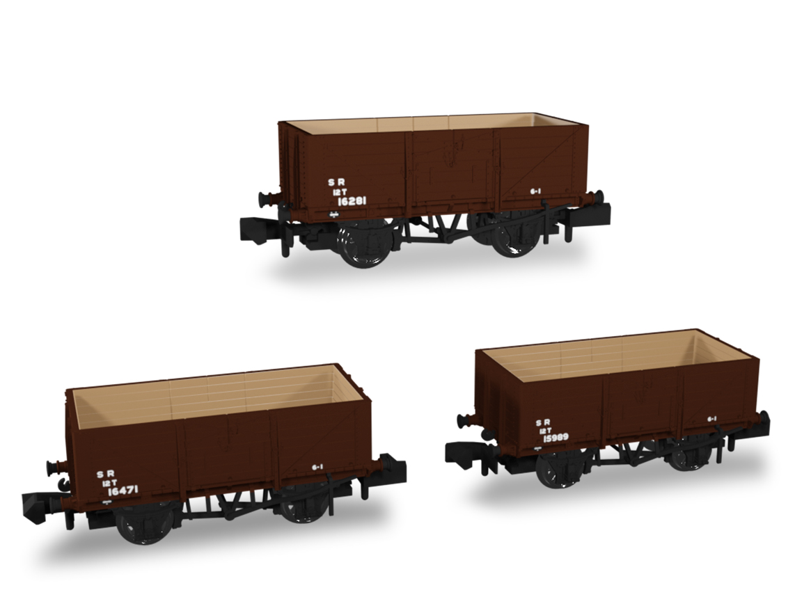 942011 SECR Wagons Pack 3 – SR post-36 Livery 7 Plank (Dia.1355) (image for) 942011 SECR Wagons Pack 3 – SR post-36 Livery 7 Plank (Dia.1355)