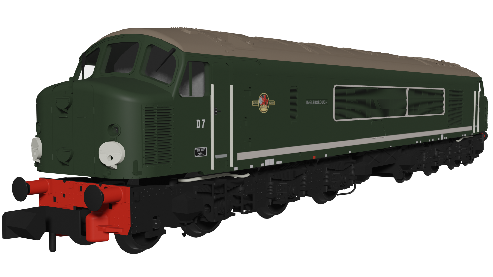 (image for) 948002 Class 44 D7 “Ingleborough” Plain BR Green
