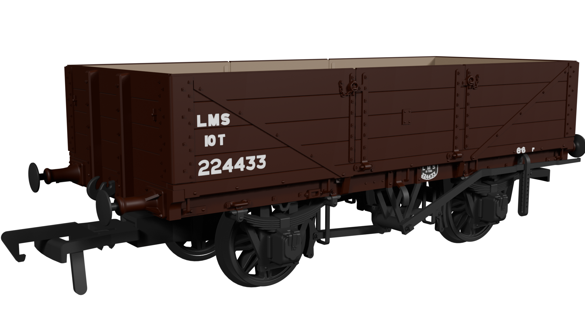 (image for) 950007 LNWR D84 4-Plank Open – No.224433 LMS Bauxite (post-1936)