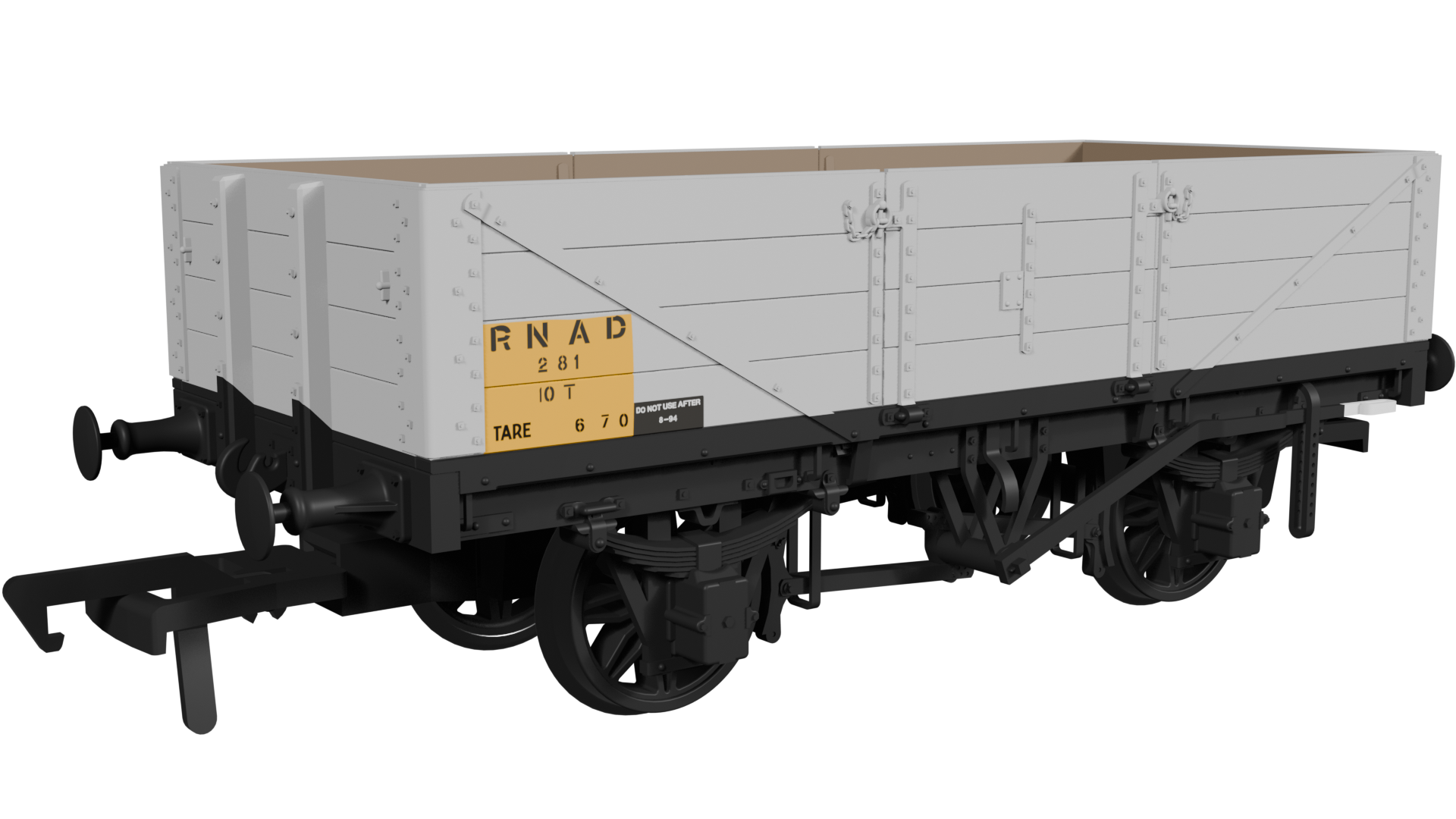 (image for) 950011 LNWR D84 4-Plank Open – No.281 RNAD Grey