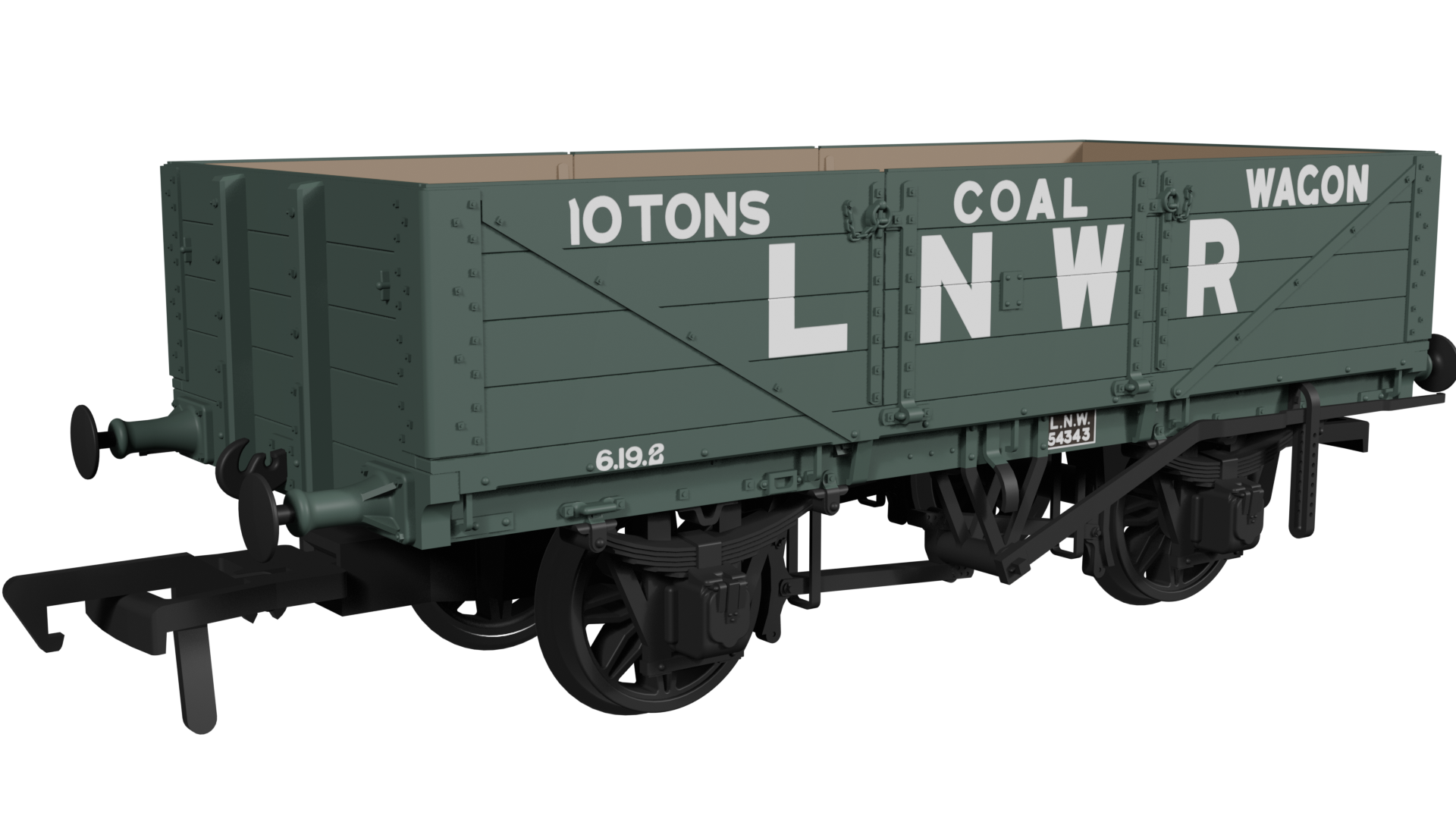 (image for) 950014 LNWR D90 4-Plank Open – No.54343 LNWR Loco Coal