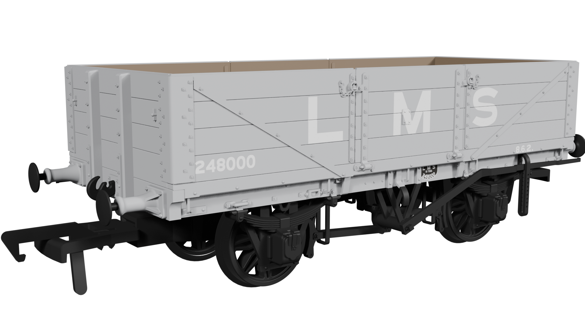 (image for) 950015 LNWR D90 4-Plank Open – No.248000 LMS Grey (pre-1936)