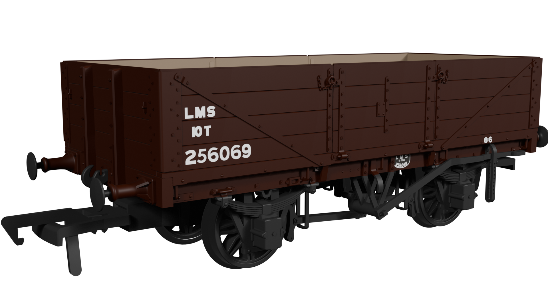 (image for) 950016 LNWR D90 4-Plank Open – No.256069 LMS Bauxite (post-1936)