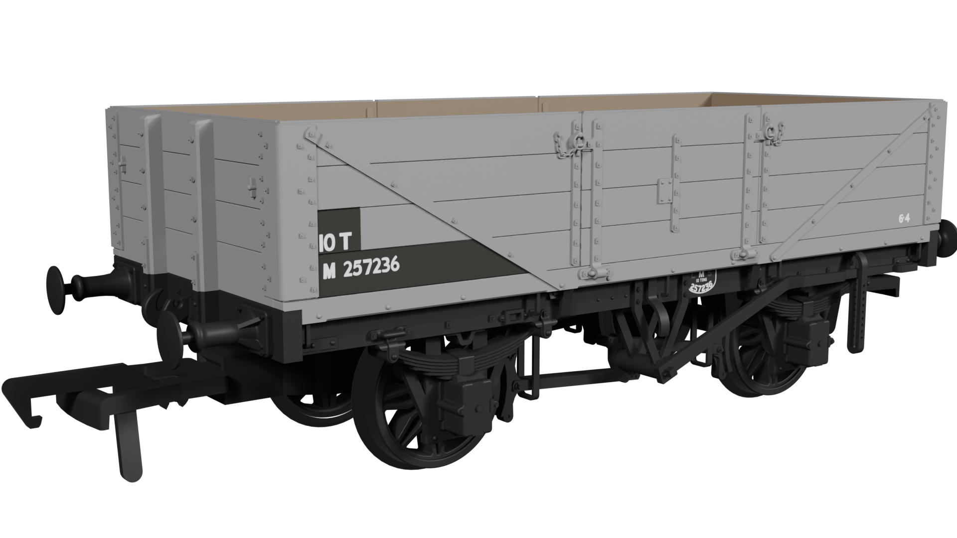 (image for) 950017 LNWR D90 4-Plank Open – No.257236 BR Grey