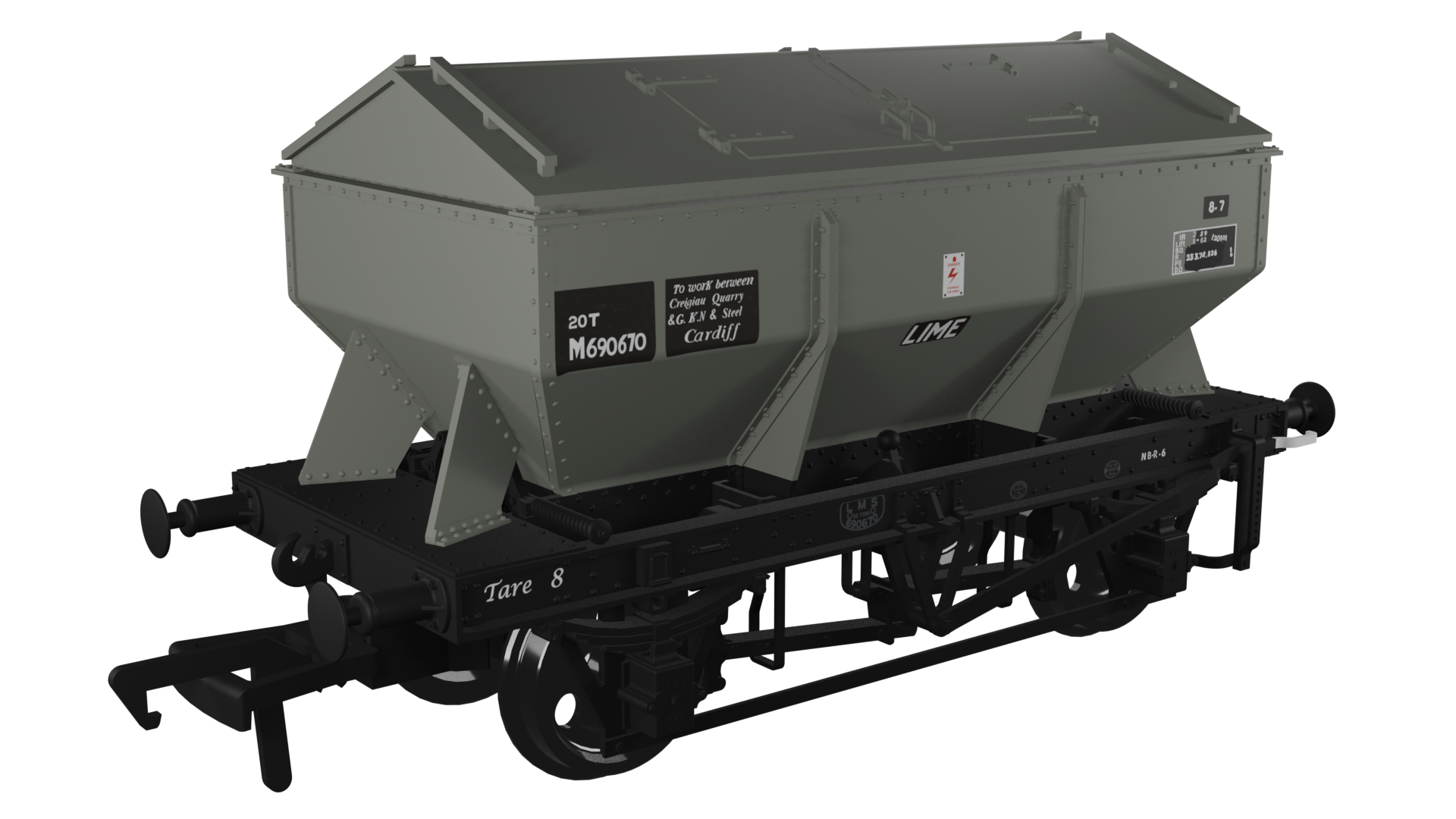 (image for) 963011 LMS Iron Ore Hopper – BR (Lime) No.M690670