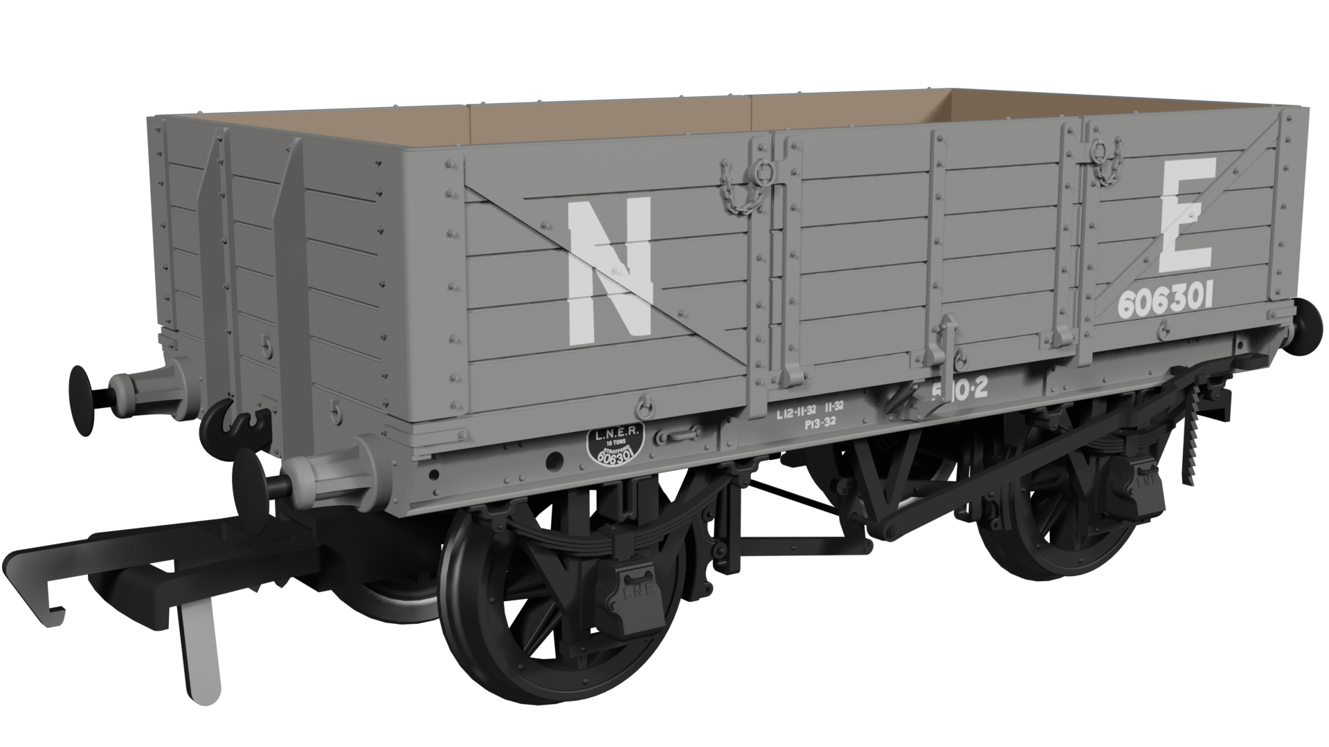 972010 GER Dia.17 5-plank – LNER (pre-36) No.606301 (image for) 972010 GER Dia.17 5-plank – LNER (pre-36) No.606301