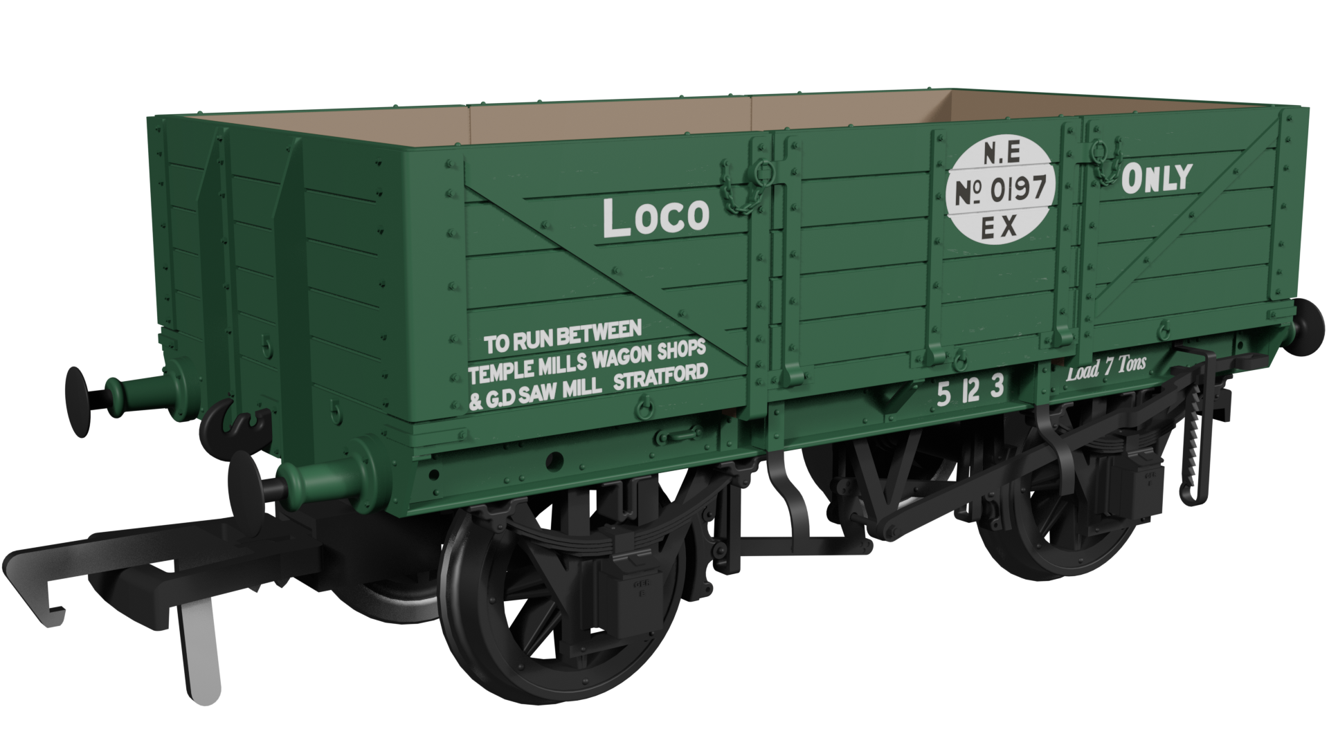 972013 GER Dia.17 5-plank – LNER Loco No.0197 (image for) 972013 GER Dia.17 5-plank – LNER Loco No.0197