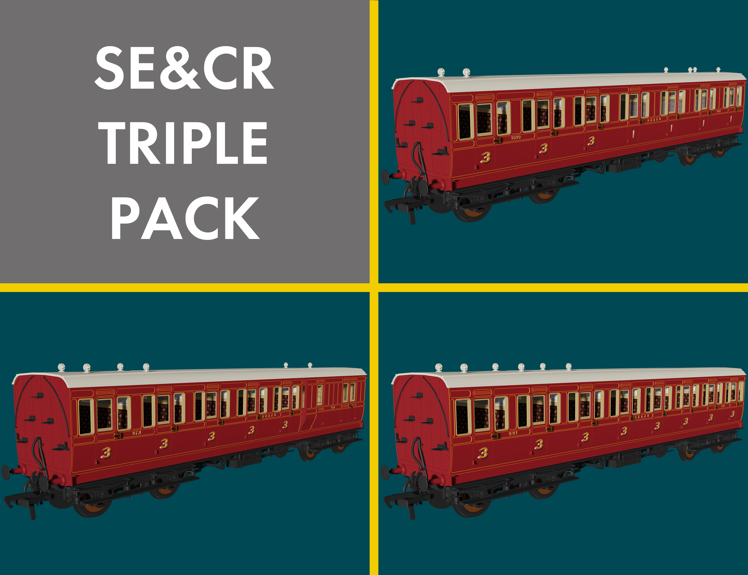 (image for) 978001 SECR ‘Evolution’ Non-Corridor Carriage Pack