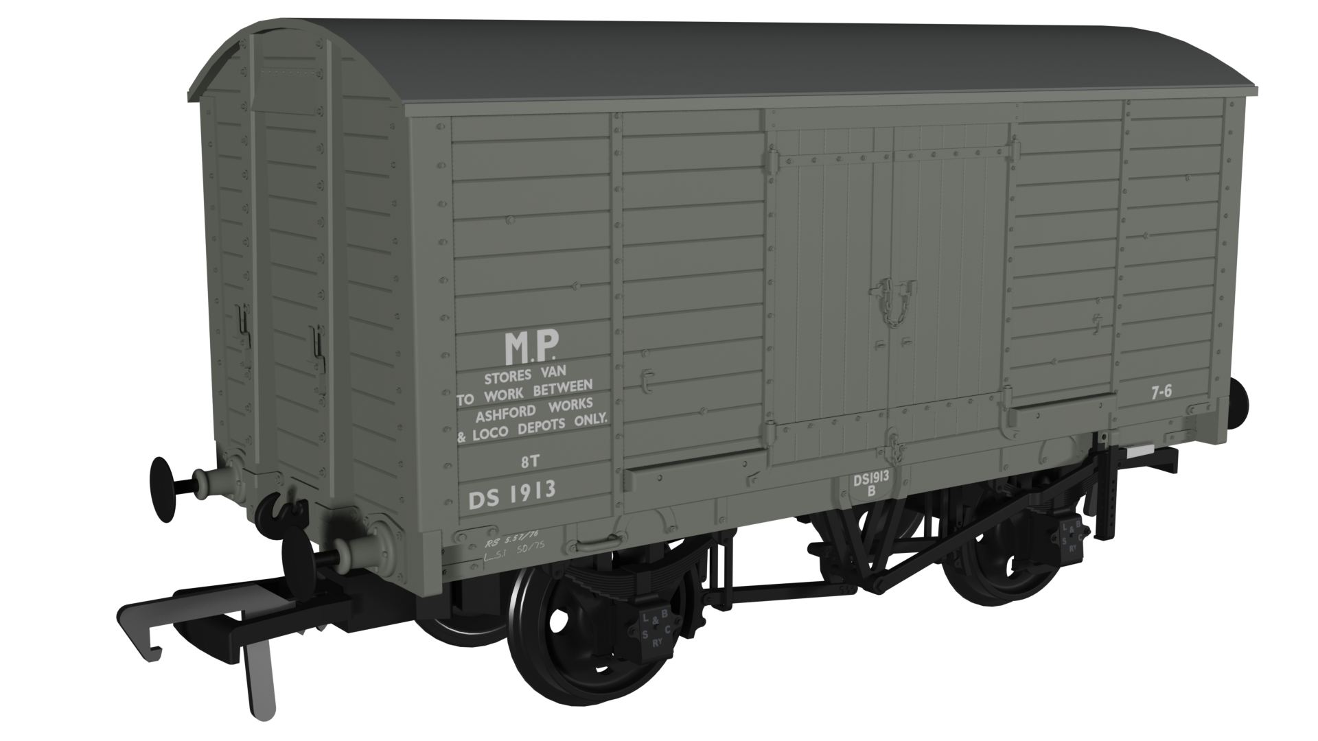 979016 LB&SCR Dia.8 Van – BR Departmental No.DS1913 (image for) 979016 LB&SCR Dia.8 Van – BR Departmental No.DS1913
