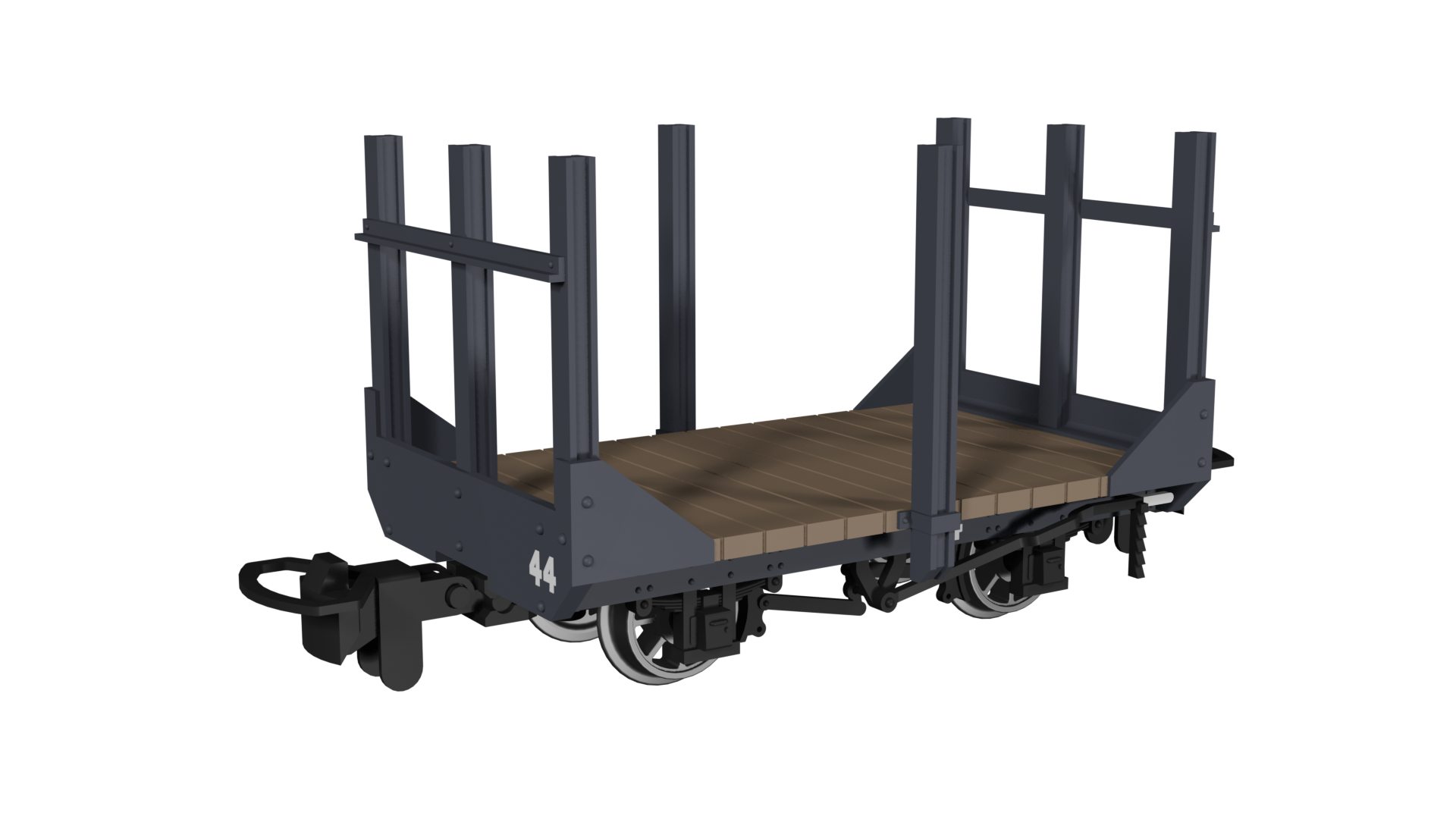 990702 Stake Wagon – Plain Dark Grey No.44 (image for) 990702 Stake Wagon – Plain Dark Grey No.44