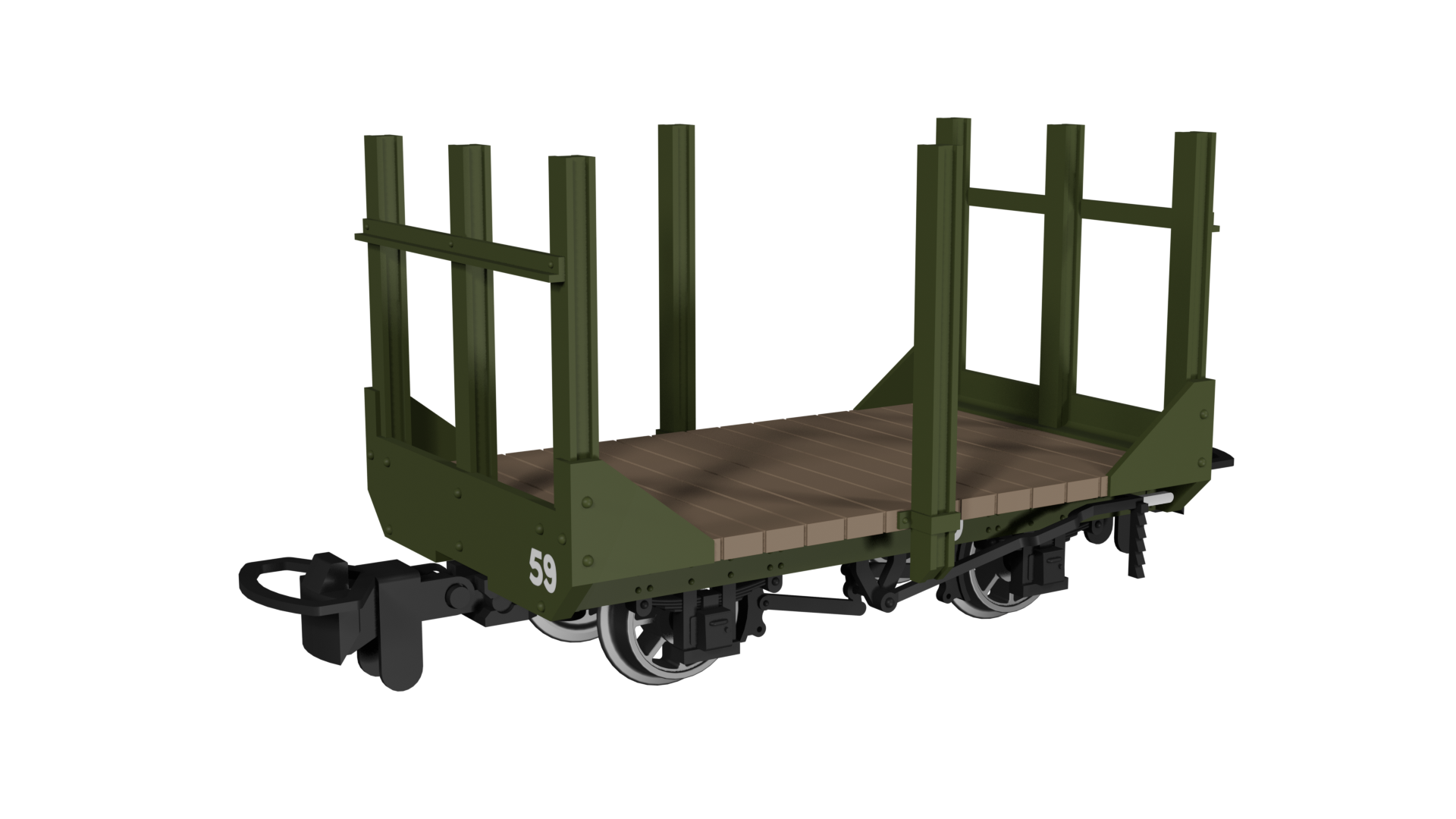 990704 Stake Wagon – Plain Green No.59 (image for) 990704 Stake Wagon – Plain Green No.59
