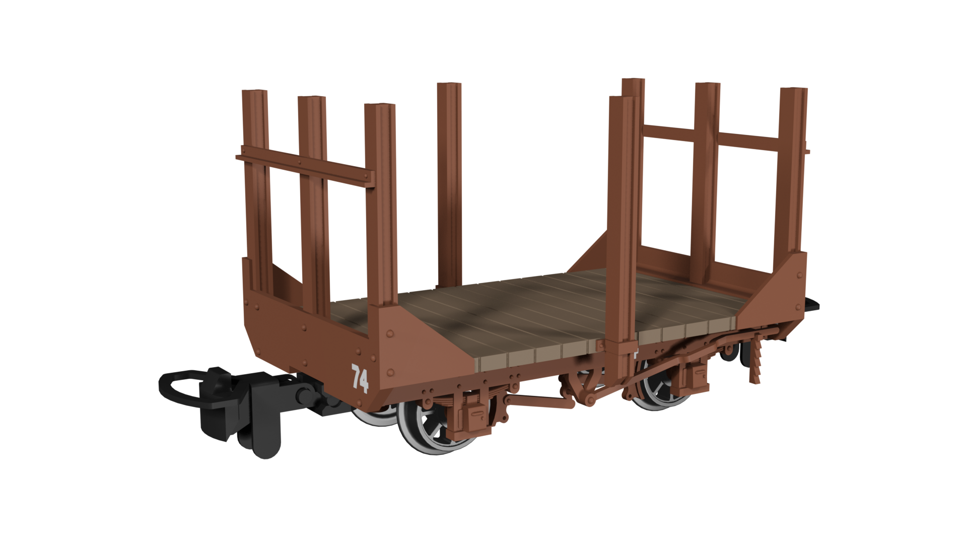 (image for) 990706 Stake Wagon – Plain Rusty Brown No.74