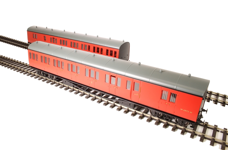(image for) LHT-603 BR exGWR 2 coach B set crimson livery