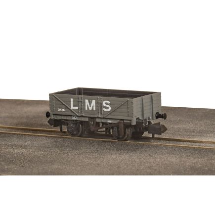 NR-5003M N Gauge 5 Plank Wagon LMS Grey (image for) NR-5003M N Gauge 5 Plank Wagon LMS Grey