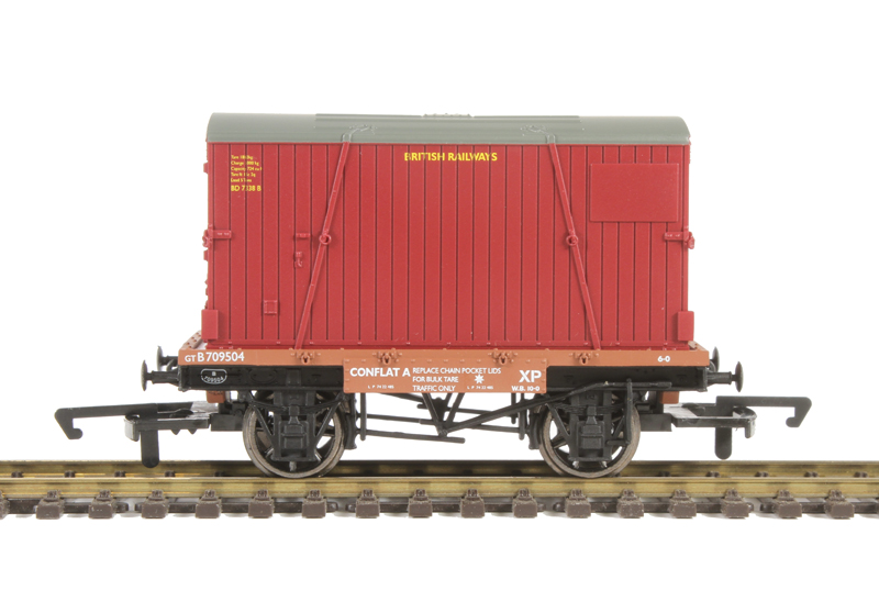 (image for) R6776SH Conflat and Container Wagon B709504 BR with container