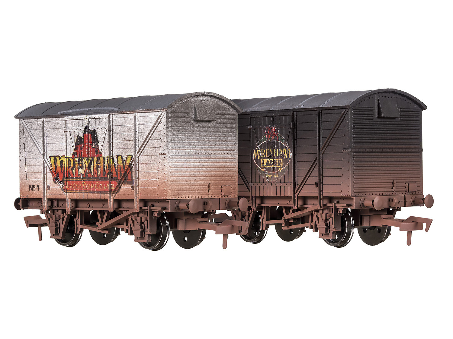 (image for) 4F-012-050 VENTILATED VAN SET (2) WREXHAM LAGER WEATHERED