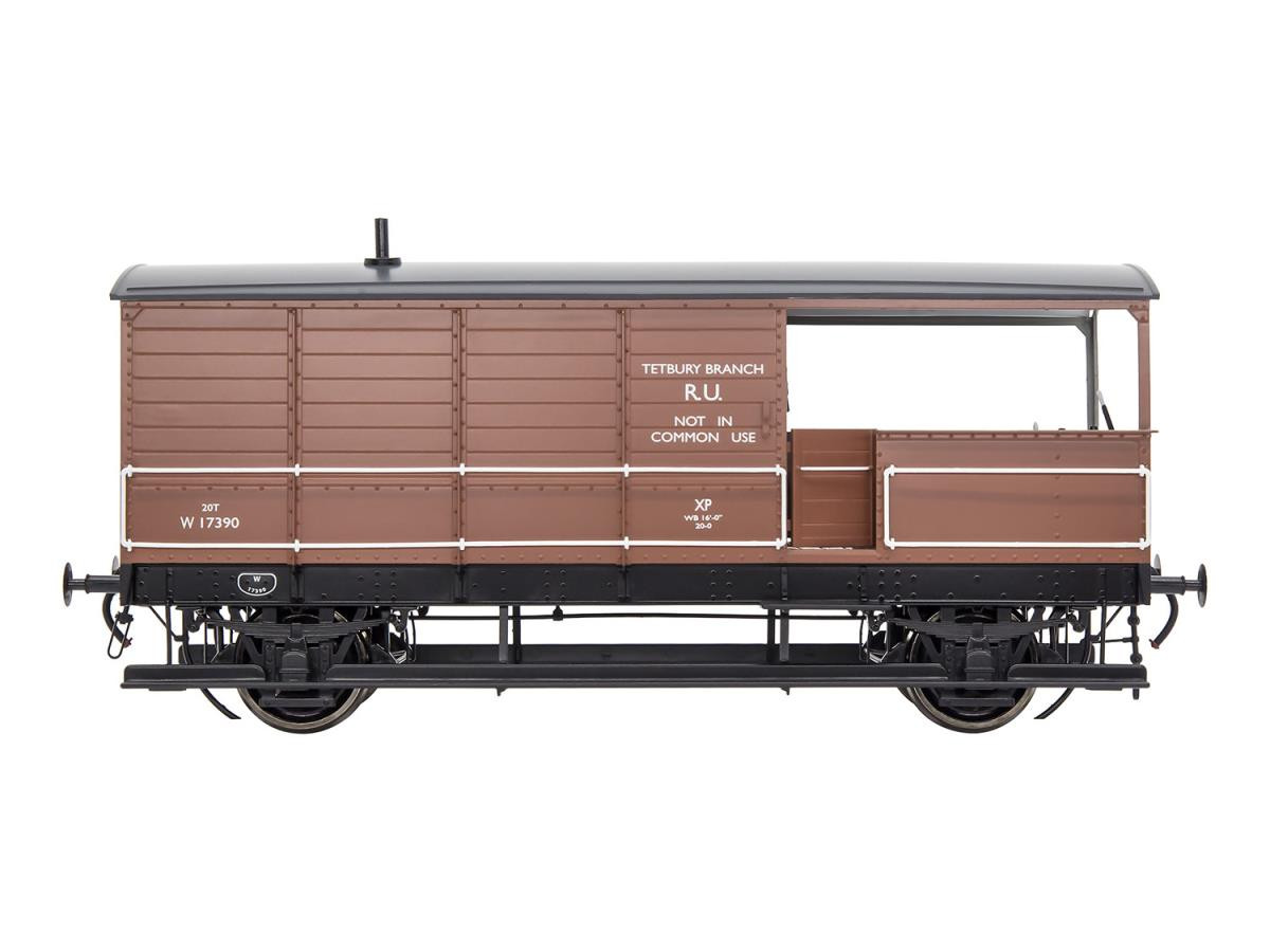 7F-300-009 Toad 20t Brake Van (Diagram AA21) BR Bauxite W17390 (image for) 7F-300-009 Toad 20t Brake Van (Diagram AA21) BR Bauxite W17390