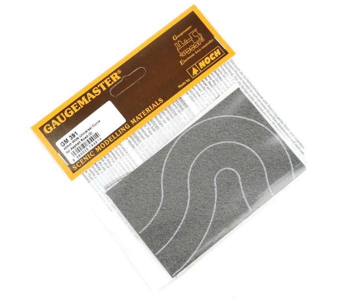 GM391 Self Adhesive Tarmac Road Universal Curves N (40mm) 2pcs (image for) GM391 Self Adhesive Tarmac Road Universal Curves N (40mm) 2pcs