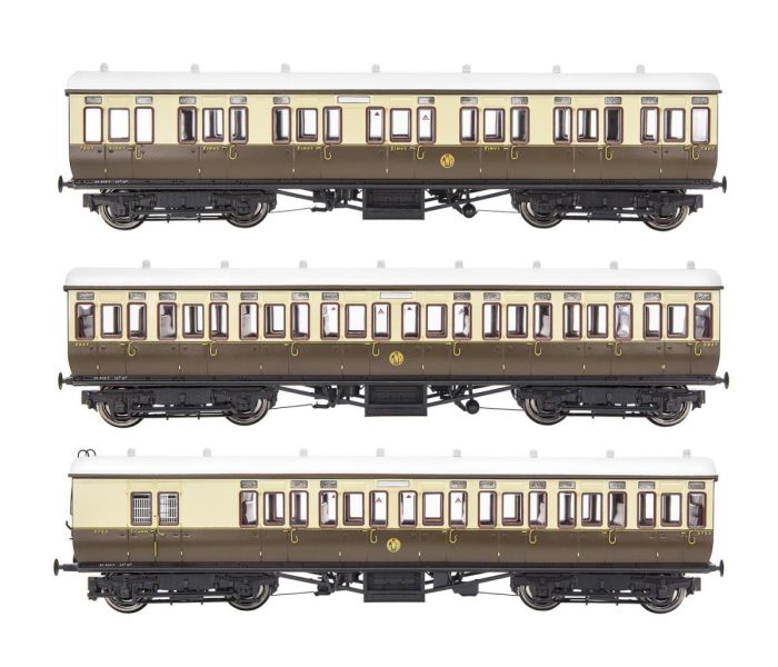 (image for) GM4310106 GWR Toplight Coach Set (3) GWR Choc/Crm Shirtbutton B