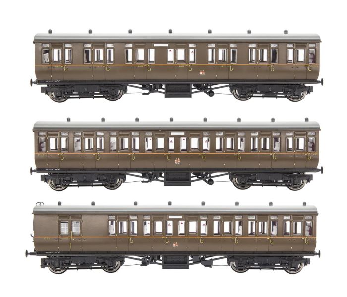 (image for) GM4310107 GWR Toplight Coach Set (3) GWR All Brown Pack A
