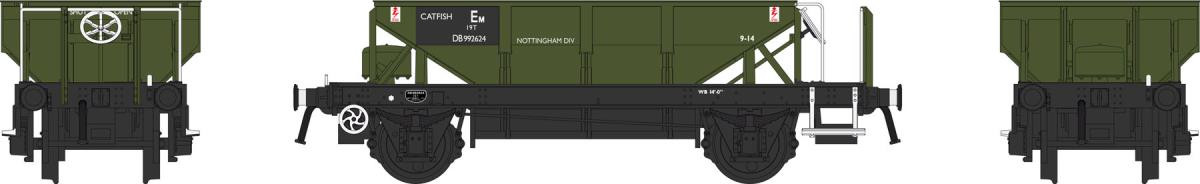 4355 CATFISH HOPPER BR OLIVE GREEN DB992624 WEATHERED (image for) 4355 CATFISH HOPPER BR OLIVE GREEN DB992624 WEATHERED