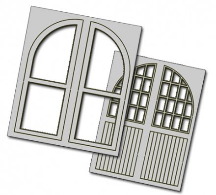 D-005 Laser Cut Doors 50 x 64mm (image for) D-005 Laser Cut Doors 50 x 64mm