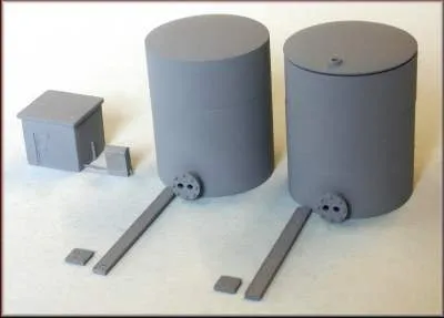 (image for) PN19 Oil Refinery Tanks, Control Shed and accessories