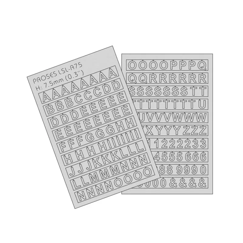 LSL-A75 Laser Cut Letters 7.5mm (image for) LSL-A75 Laser Cut Letters 7.5mm