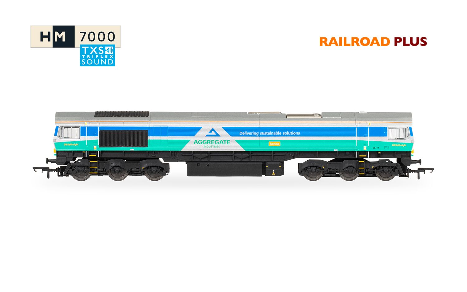 R30428TXS RailRoad Plus: Class 66 - Aggregates Industries SOUND (image for) R30428TXS RailRoad Plus: Class 66 - Aggregates Industries SOUND