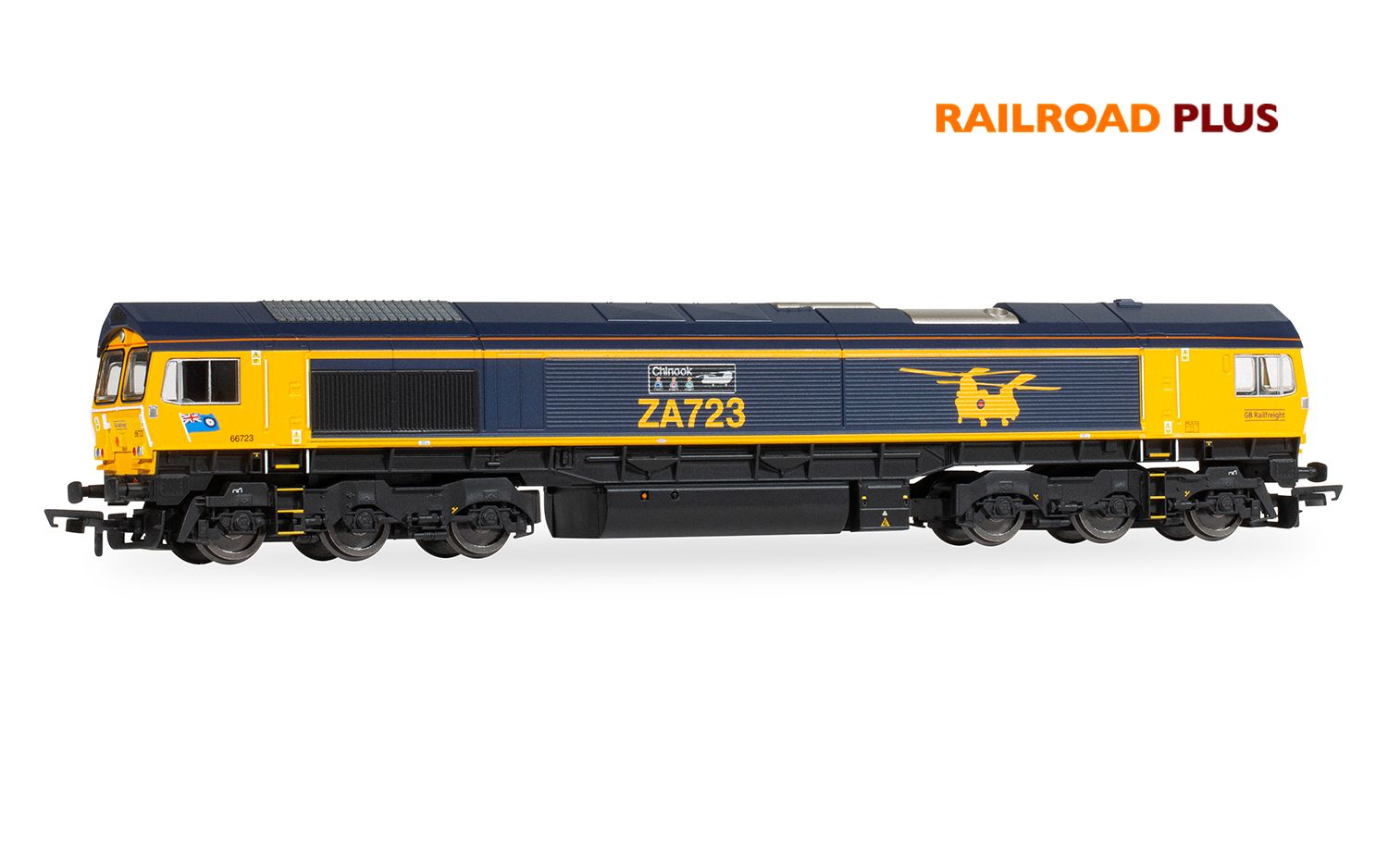 R30429TXS RailRoad Plus: Class 66 - GBRf - 66723 Chinook SOUND (image for) R30429TXS RailRoad Plus: Class 66 - GBRf - 66723 Chinook SOUND
